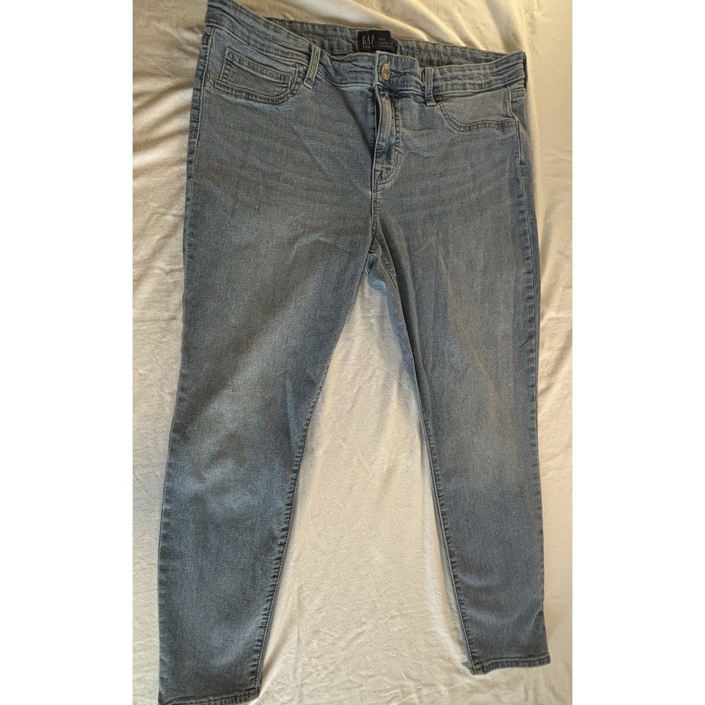 GAP Favorite Jegging Womens Jeans 14/32 Light Wash Stretch Mid Rise Skinny Blue